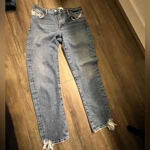 Agolde straight leg frayed jeans